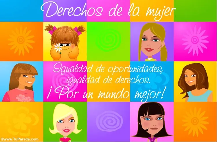Tarjetas de derechos de la mujer, postales derechos de la mujer