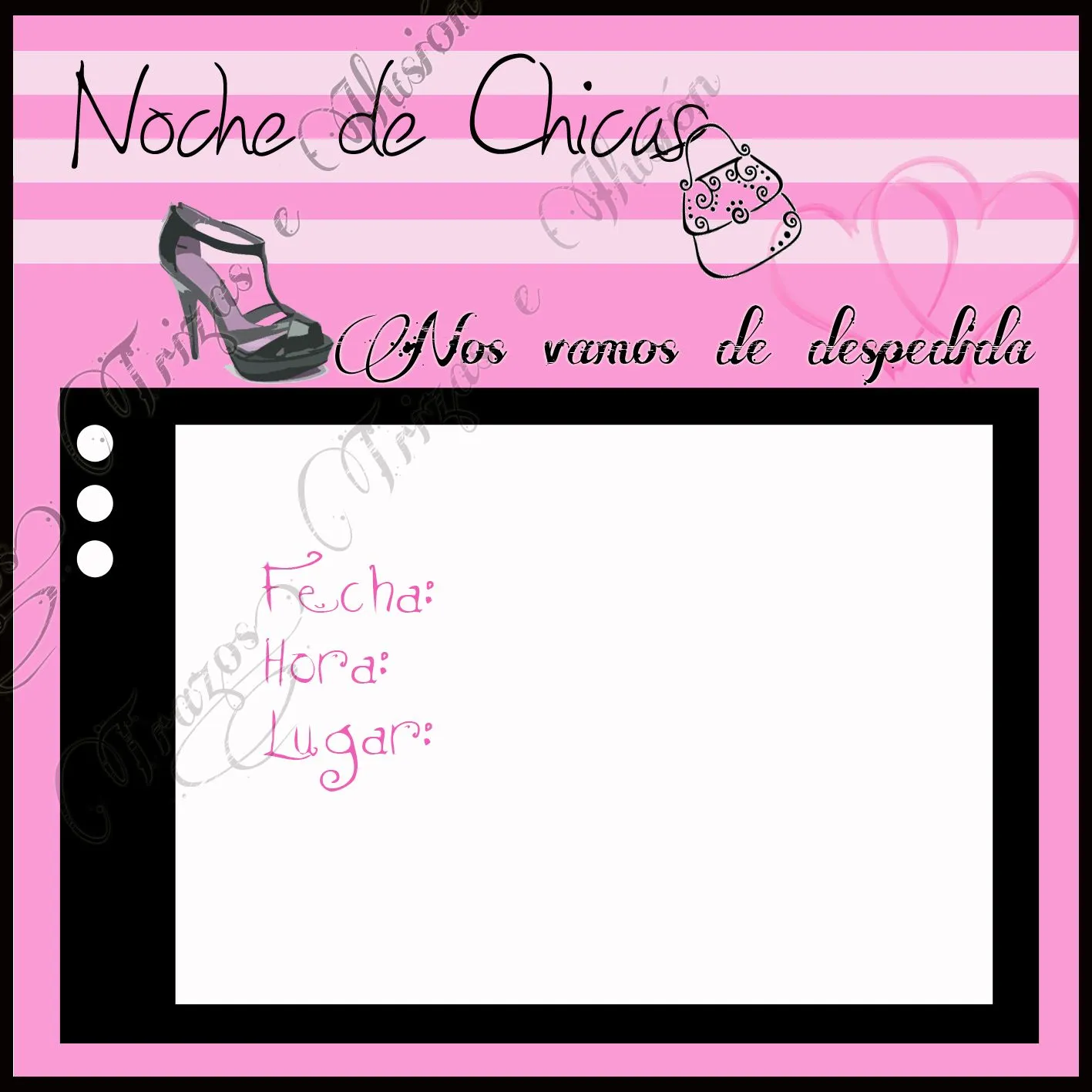 Trizas e Ilusión: Invitaciones de Despedida de Soltera Gratis Trizas e Ilusión: Invitaciones de Despedida de Soltera Gratis