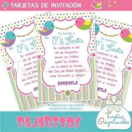 Tarjetas con dibujos de pajaritos | ♥Tarjetas imprimibles ...