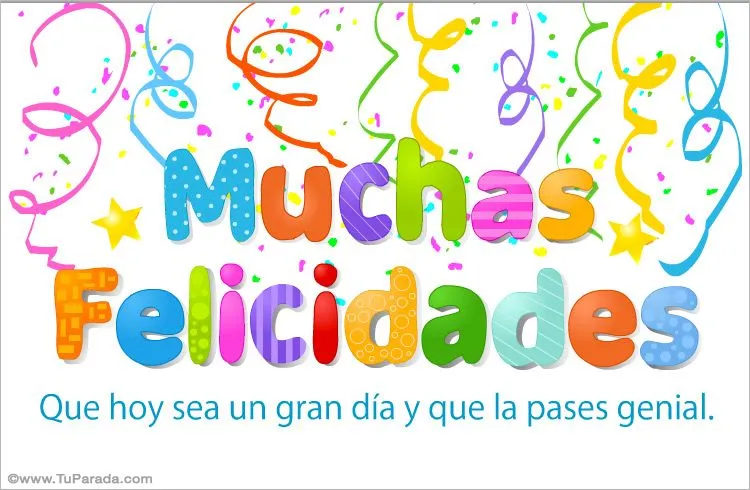 Tarjetas de felicidades, postales de felicidades, tarjetas para ...