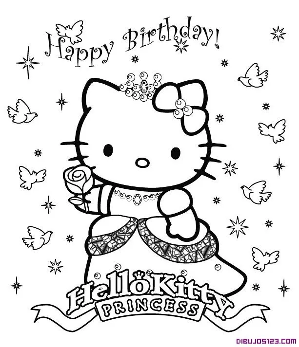 Hello Kitty de princesa y cumpleaños