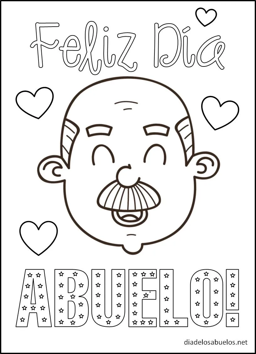 Tarjetas de Feliz Día del Abuelo Para Colorear Día de los Abuelos Tarjetas de Feliz Día del Abuelo Para Colorear Día de los Abuelos