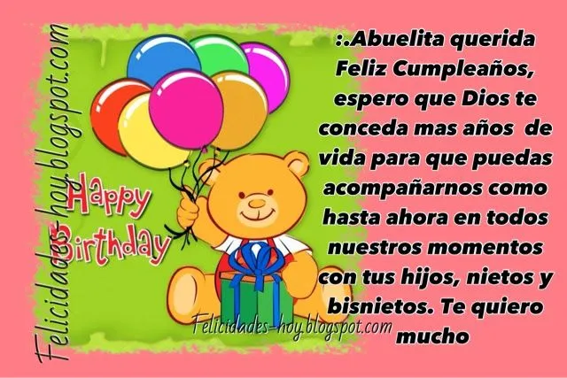 Tarjetas de Feliz Cumpleaños : Abuelita querida Feliz Cumpleaños . Tarjetas de Feliz Cumpleaños : Abuelita querida Feliz Cumpleaños .