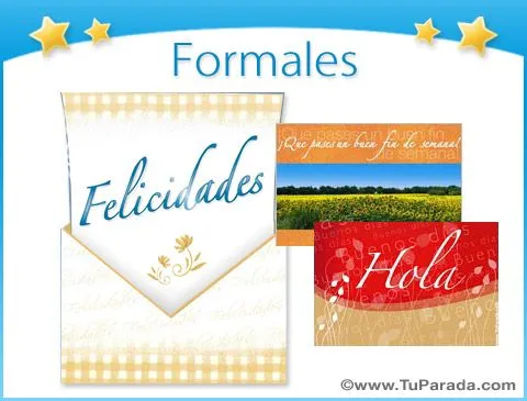 Tarjetas formales, postales con diseños formales, imágenes, fotos