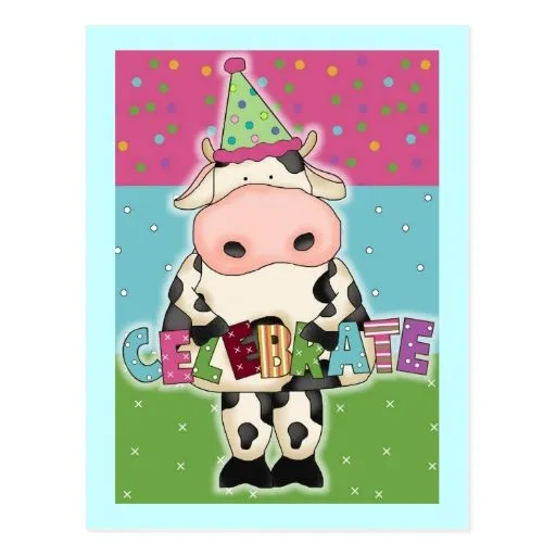 Tarjetas y franqueo de cumpleaños de la vaca postales de Zazzle. Tarjetas y franqueo de cumpleaños de la vaca postales de Zazzle.