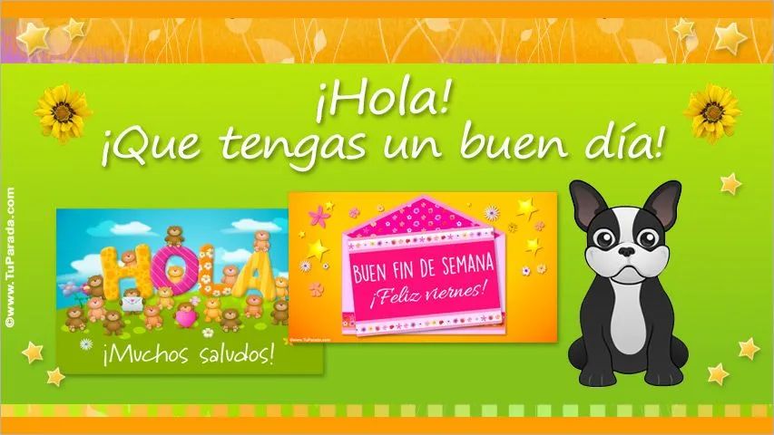 Tarjetas de hola, saludos, postales para saludar, hola, tarjetas ...