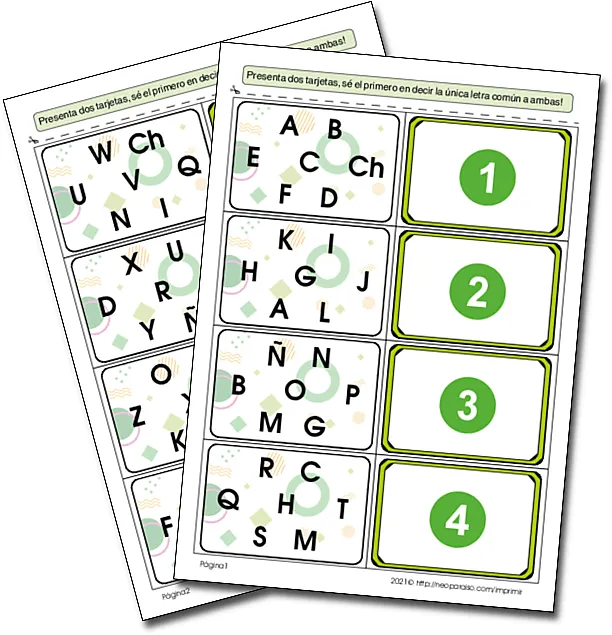 Tarjetas para Identificar Letras del Alfabeto Tarjetas para Identificar Letras del Alfabeto