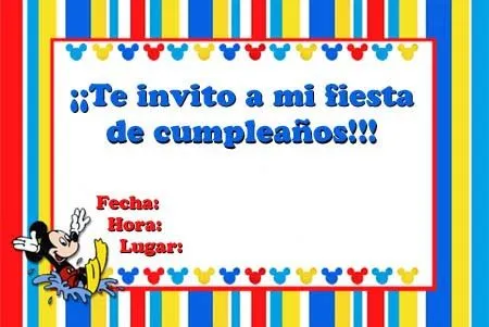 Invitaciones gratis para imprimir de Mickey Mouse - Imagui Invitaciones gratis para imprimir de Mickey Mouse - Imagui