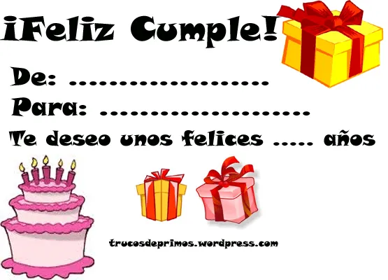 Tarjetas Para Imprimir | Todo-Facebook
