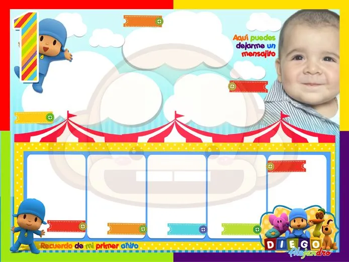 Tarjetas infantiles de Pocoyo - Imagui