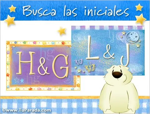 Tarjetas con iniciales, postales con las iniciales, mis iniciales