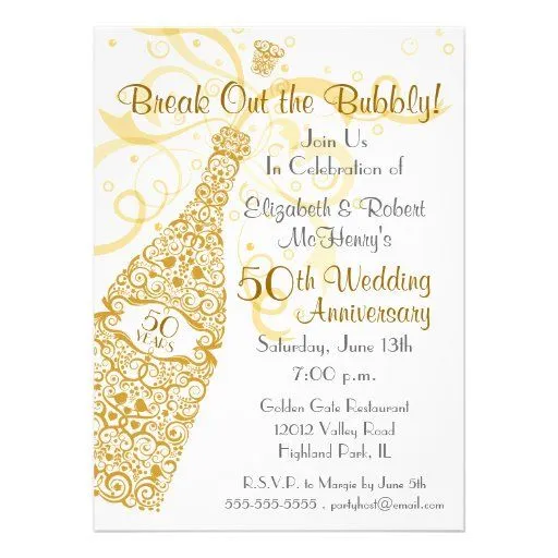 Tarjetas de invitación 50 años - Imagui