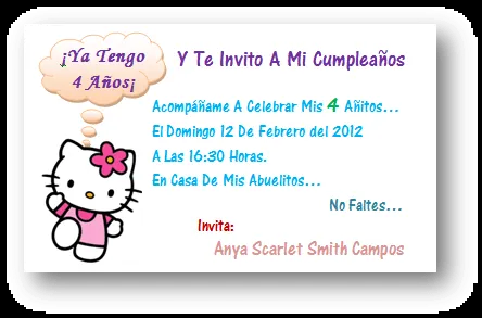 Tarjetas Y Papeles: Tarjeta Cumpleaños Simple Kitty 10x6