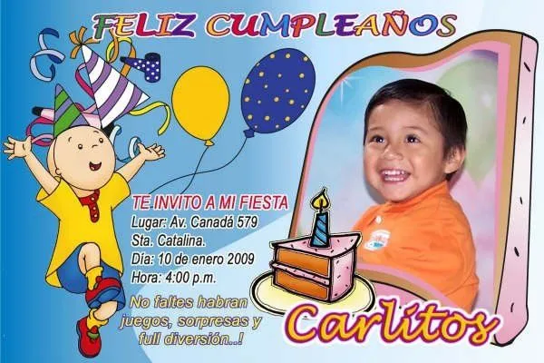 Tarjetas de invitación de cumpleaños infantiles personalizadas ... Tarjetas de invitación de cumpleaños infantiles personalizadas ...