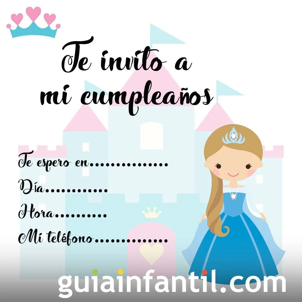 Tarjetas de invitación de cumpleaños infantiles con princesas Tarjetas de invitación de cumpleaños infantiles con princesas