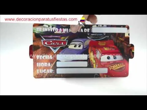 Tarjetas de invitación de cumpleaños con el tema de cars - YouTube