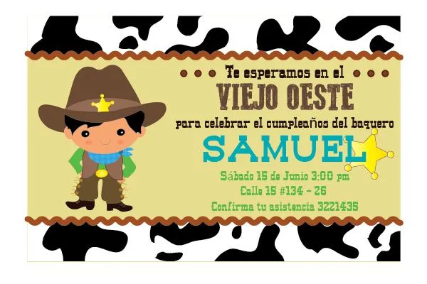 Fiesta de vaqueros cowboys. | Linuras Diseño