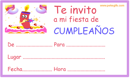 Tarjetas de Invitacion para cumpleaños,Invitaciones de fiestas ...