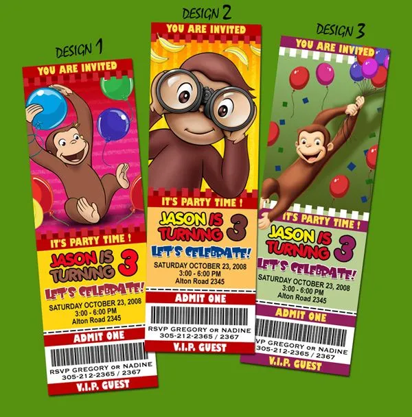 Tarjetas de invitación de jorge el curioso - Imagui Tarjetas de invitación de jorge el curioso - Imagui