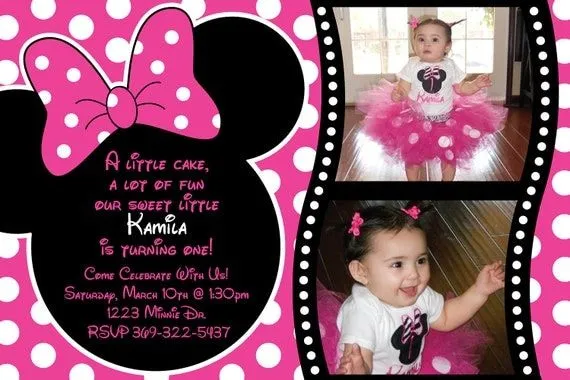 Minnie Mouse Rosa Polka dot invitación por HeathersCreations11