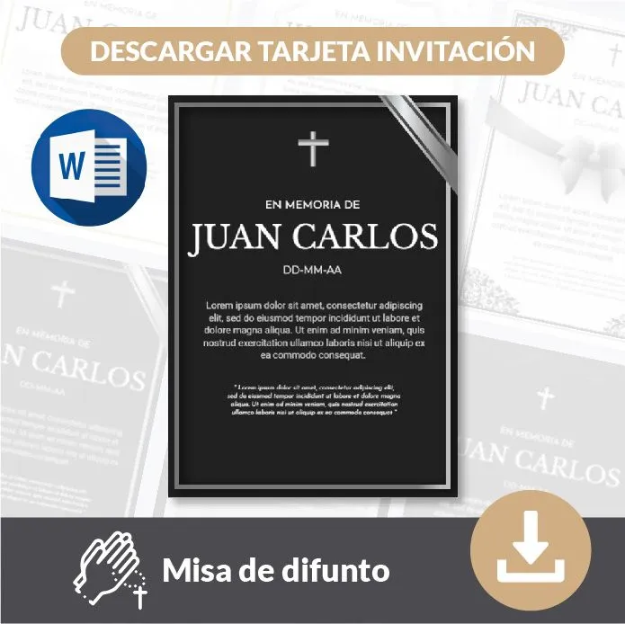 ▷ Tarjetas de invitación a Misa de difunto