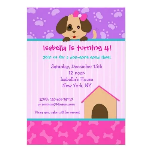 Tarjetas de invitación para perros - Imagui