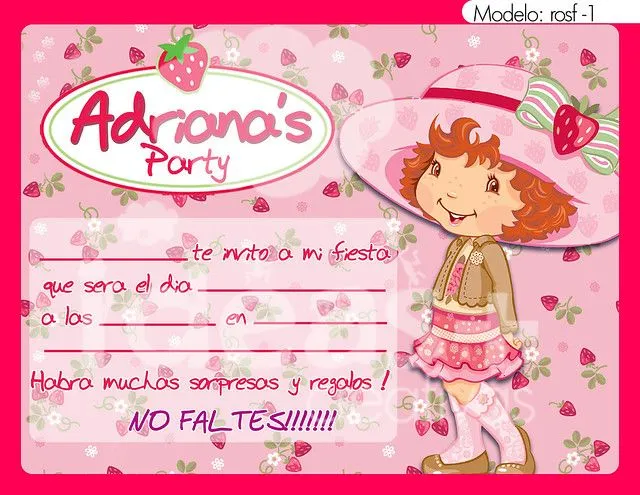 Tarjetas de invitación de la rosita fresita - Imagui