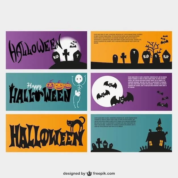 Tarjetas de invitación vectoriales para Halloween | Descargar ...