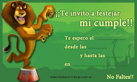 Alex - Madagascar - Tarjetas de cumpleaños para imprimir - Fiestas ... Alex - Madagascar - Tarjetas de cumpleaños para imprimir - Fiestas ...