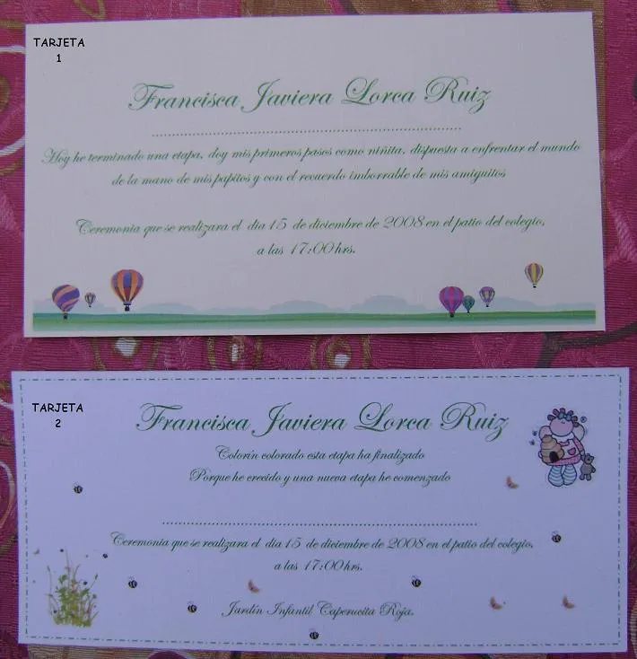 Tarjetas de Licenciatura
