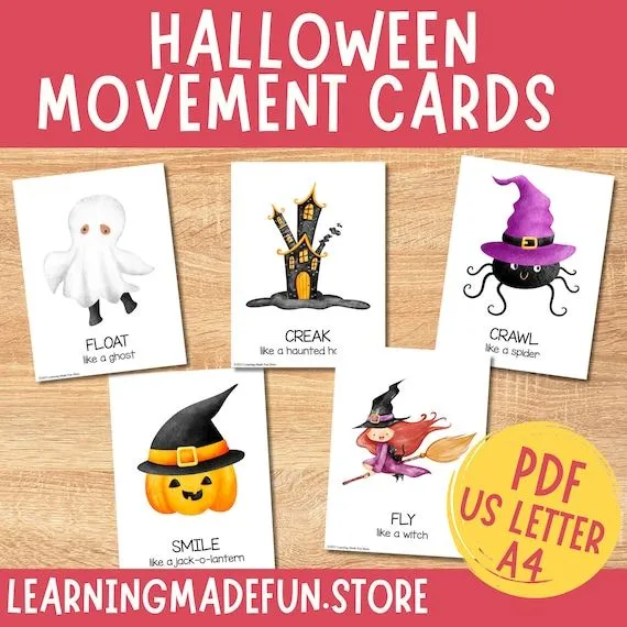 Tarjetas de movimiento de Halloween habilidades motoras - Etsy México Tarjetas de movimiento de Halloween habilidades motoras - Etsy México