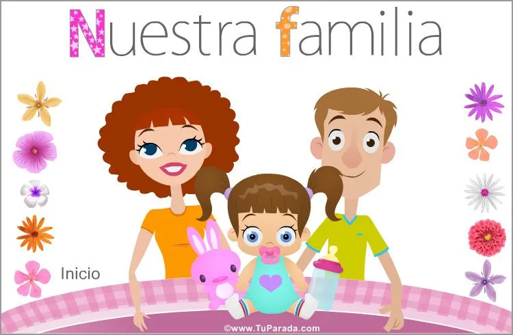 Familia con niña. Saludo original, ver tarjetas, postales virtuales Familia con niña. Saludo original, ver tarjetas, postales virtuales