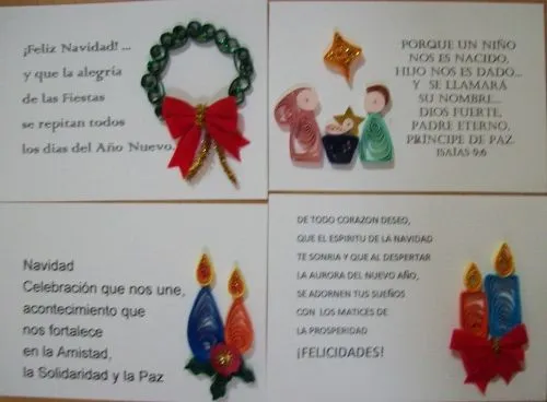 Tarjetas navideñas hechas con filigrana - Imagui