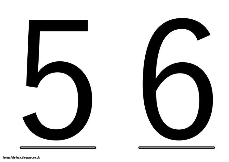 Tarjetas de los números 5 y 6. Son grandes y visuales para usar ...