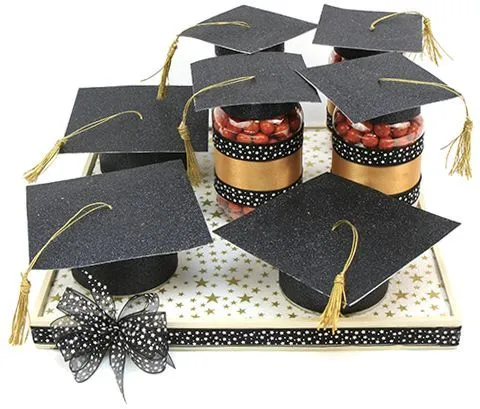 Cajas Birrete forradas con Tela para Graduación. | DULCES, CAJITAS ...