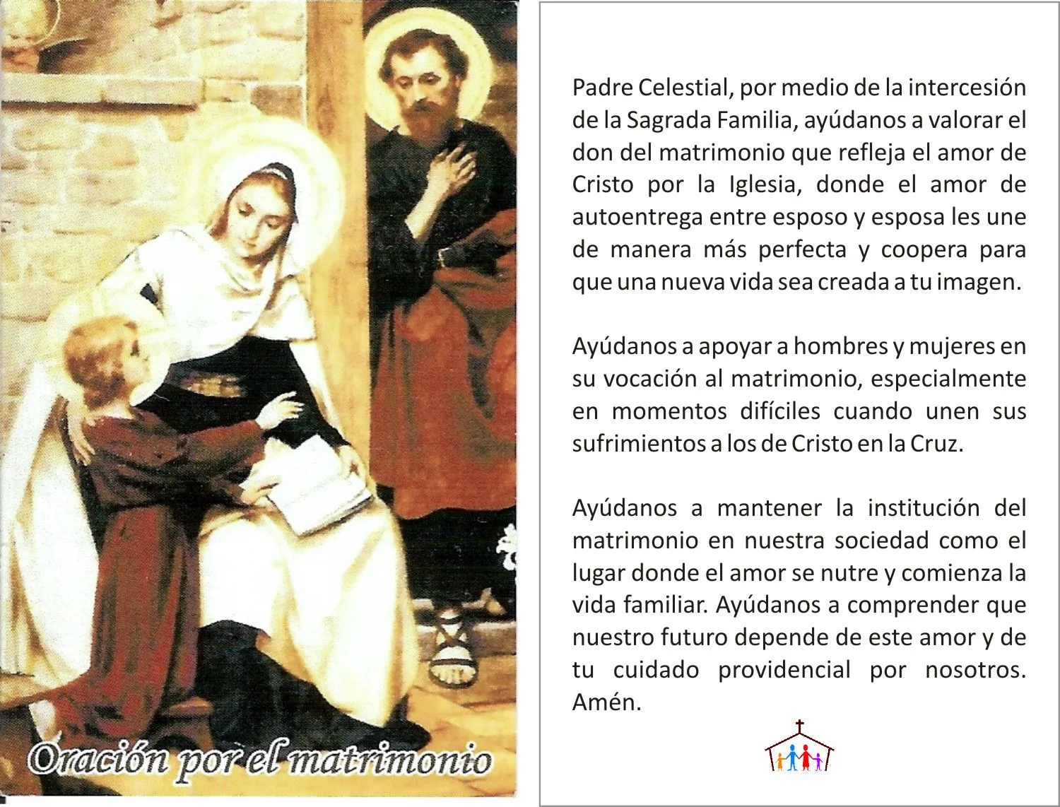TARJETAS Y ORACIONES CATOLICAS: ORACIÓN POR LOS MATRIMONIOS TARJETAS Y ORACIONES CATOLICAS: ORACIÓN POR LOS MATRIMONIOS