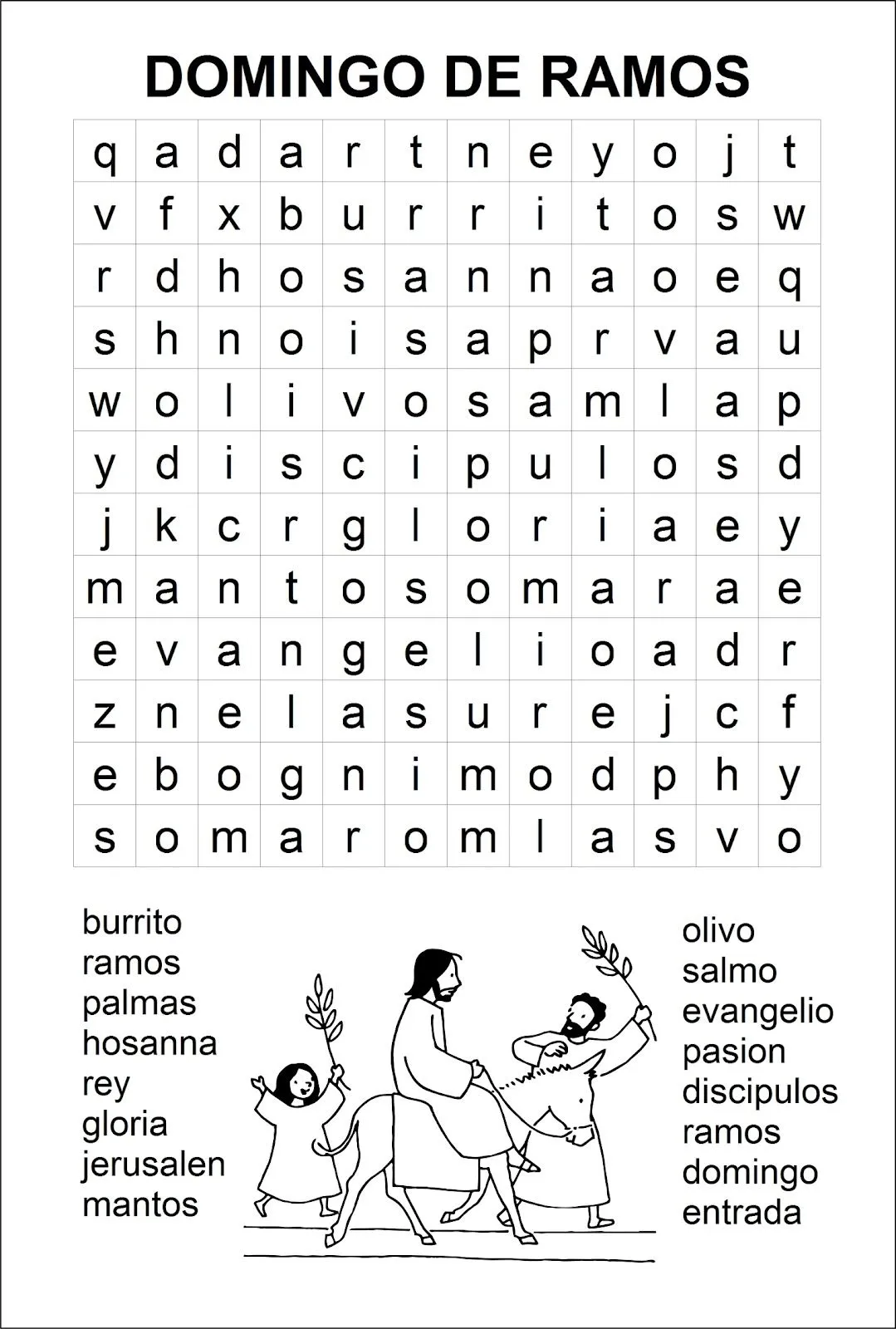 TARJETAS Y ORACIONES CATOLICAS: SOPA DE LETRAS DOMINGO DE RAMOS ... TARJETAS Y ORACIONES CATOLICAS: SOPA DE LETRAS DOMINGO DE RAMOS ...