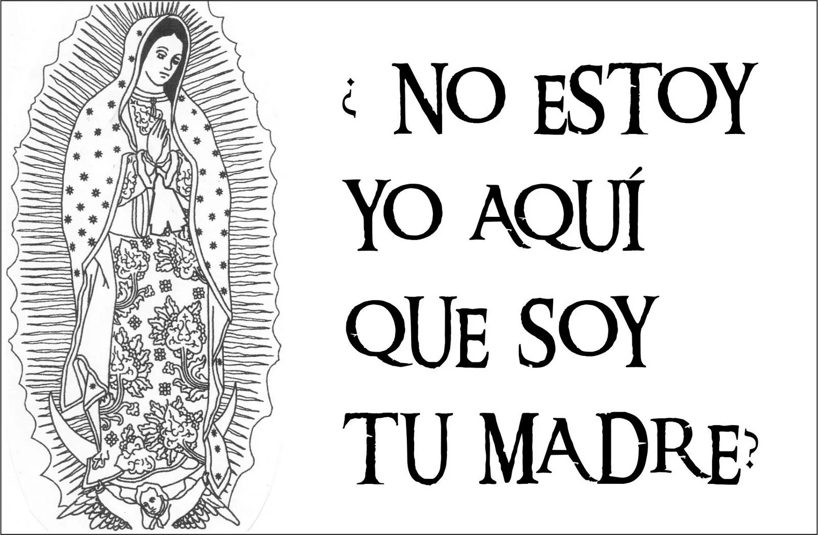 TARJETAS Y ORACIONES CATOLICAS: VIRGEN DE GUADALUPE (Blanco y Negro) TARJETAS Y ORACIONES CATOLICAS: VIRGEN DE GUADALUPE (Blanco y Negro)