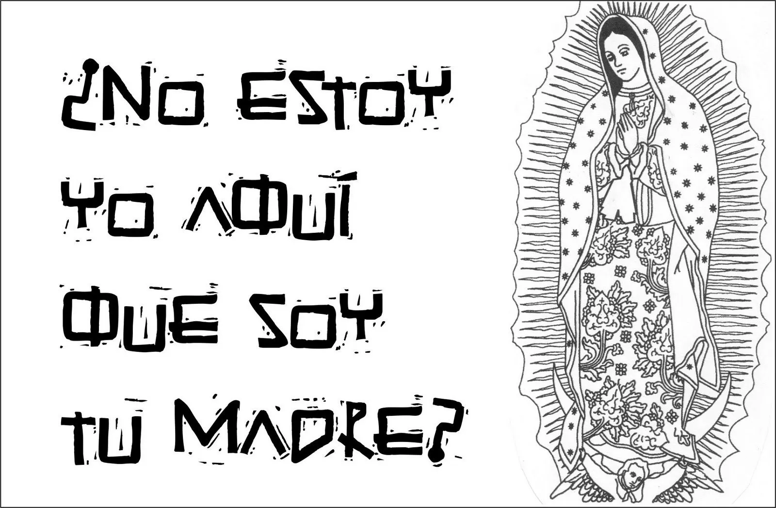 TARJETAS Y ORACIONES CATOLICAS: VIRGEN DE GUADALUPE (Blanco y Negro) TARJETAS Y ORACIONES CATOLICAS: VIRGEN DE GUADALUPE (Blanco y Negro)