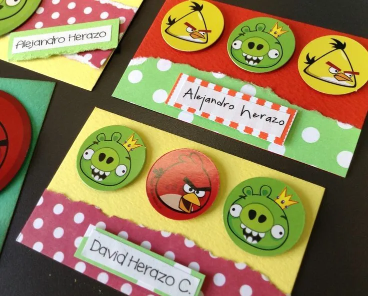 Tarjetas personales infantiles Angry birds | Cumple Bruno ...