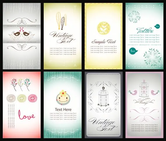 Tarjetas personales vectorizadas estilo vintage - Kabytes