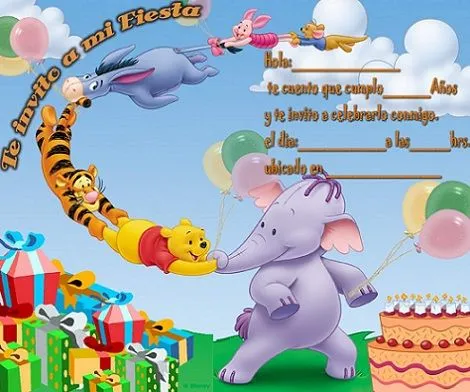 Tarjetas de Pooh para imprimir - Imagui