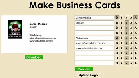Tarjetas de presentacion gratis en Free PDFCards