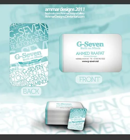 Tarjetas de Presentación de G Seven con colores azules pastel ... Tarjetas de Presentación de G Seven con colores azules pastel ...