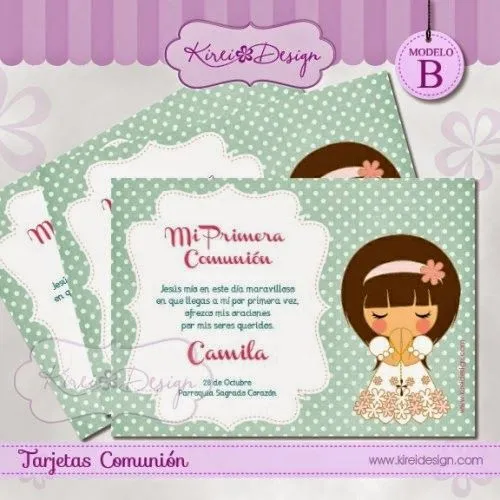 Tarjetas / Recordatorios de Primera Comunión | KIREIDESIGN