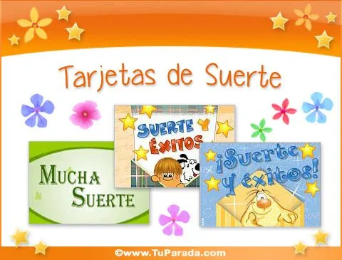 Tarjetas de suerte, postales de suerte, tarjetas para desear suerte