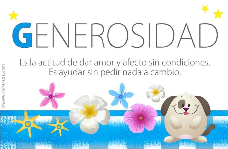 Generosidad, Valores humanos, tarjetas