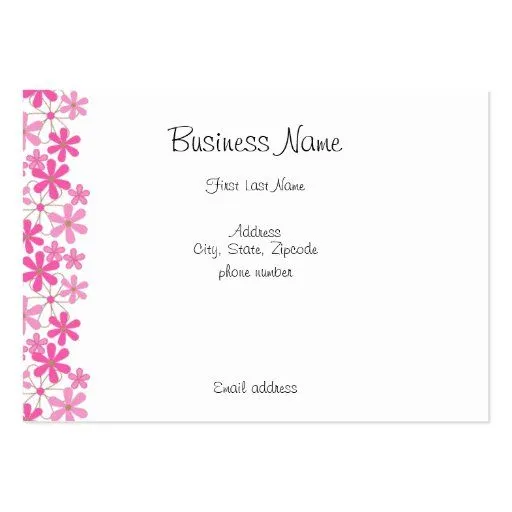 Tarjetas de visita florales rosadas del borde | Zazzle