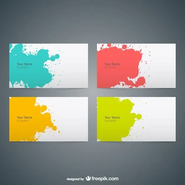 Tarjetas de visita con pintura de colores | Descargar Vectores gratis Tarjetas de visita con pintura de colores | Descargar Vectores gratis