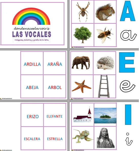TARJETAS PARA TRABAJAR LAS VOCALES – dondenaceelarcoiris TARJETAS PARA TRABAJAR LAS VOCALES – dondenaceelarcoiris